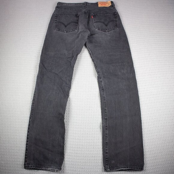 Levi's 501 Faded Black Wash Denim Jeans 34x36 - Picture 2 of 8